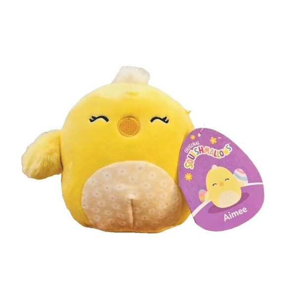 Squishmallows Aimee Chick Floral Flower Belly 2024 Easter Squad 5" Plush, New - Picture 1 of 11
